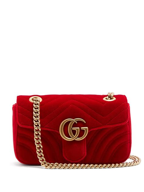 gucci velvet marmont mini red|Gucci Marmont bag from nancy.